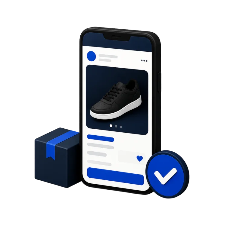Celular com anúncio de produto e pacote pronto para venda
